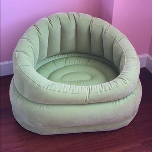 Inflatable light green bean bag chair seat